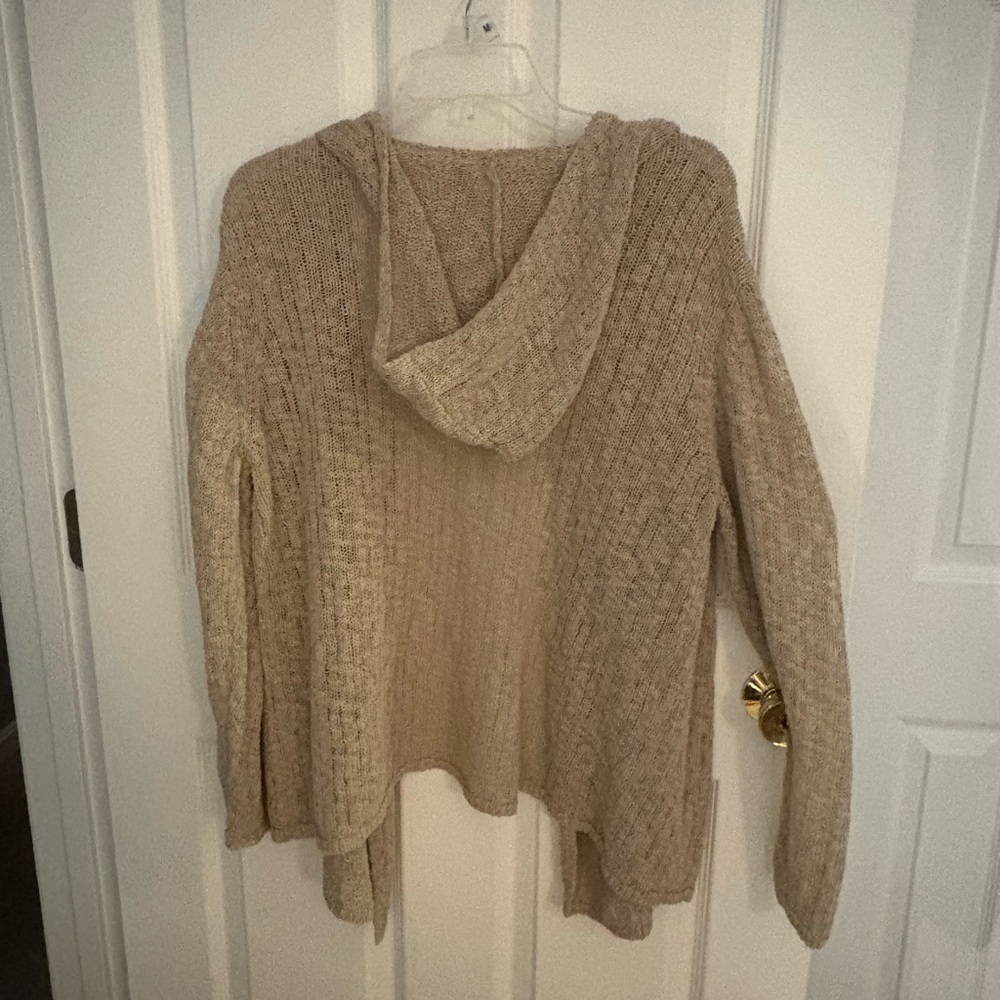 J. Jill Tan Open-Front Hooded Cardigan - Picture 5 of 6
